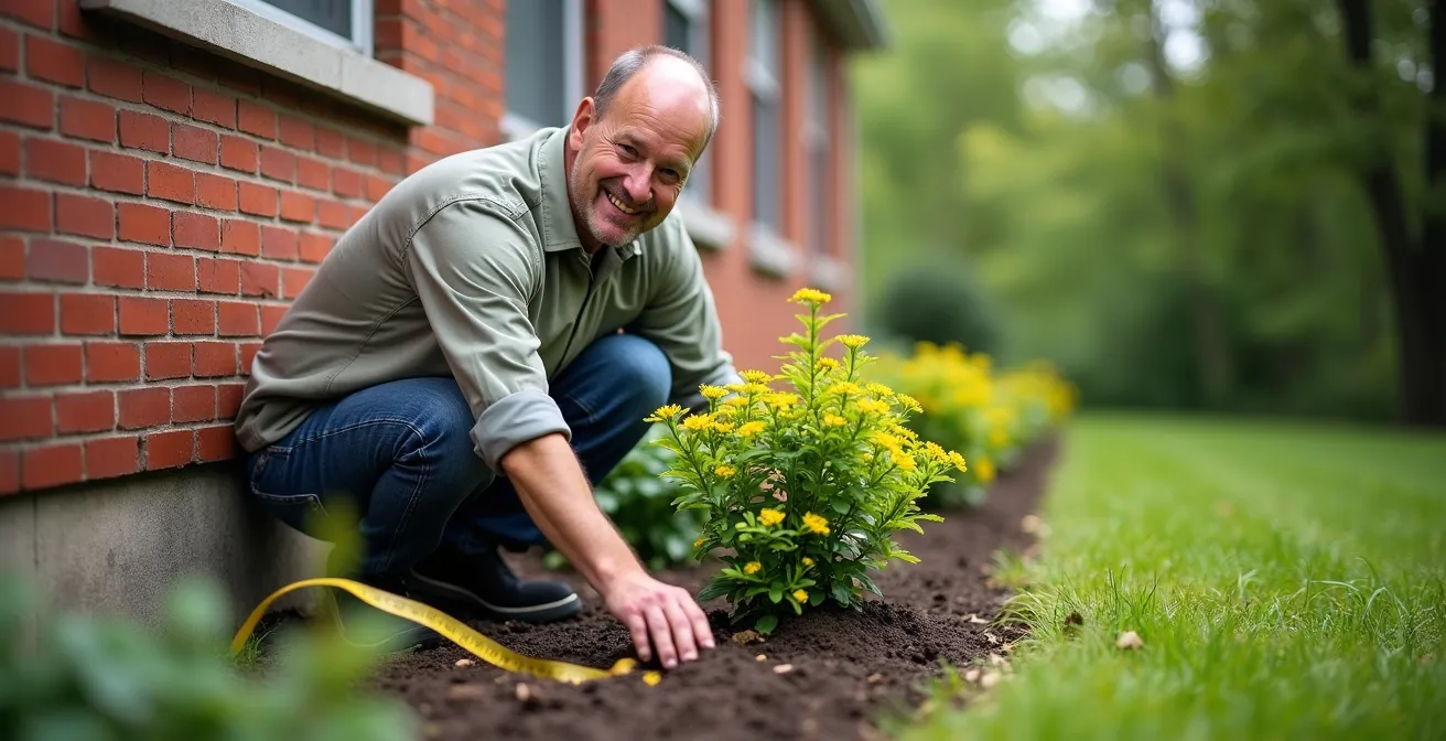 Arbustes indigènes du Québec plantés à distance sécuritaire de la fondation