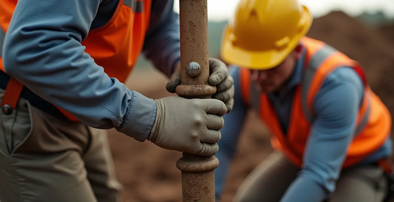 Installation de pieux hydrauliques dans une fondation sur sol argileux à Montréal