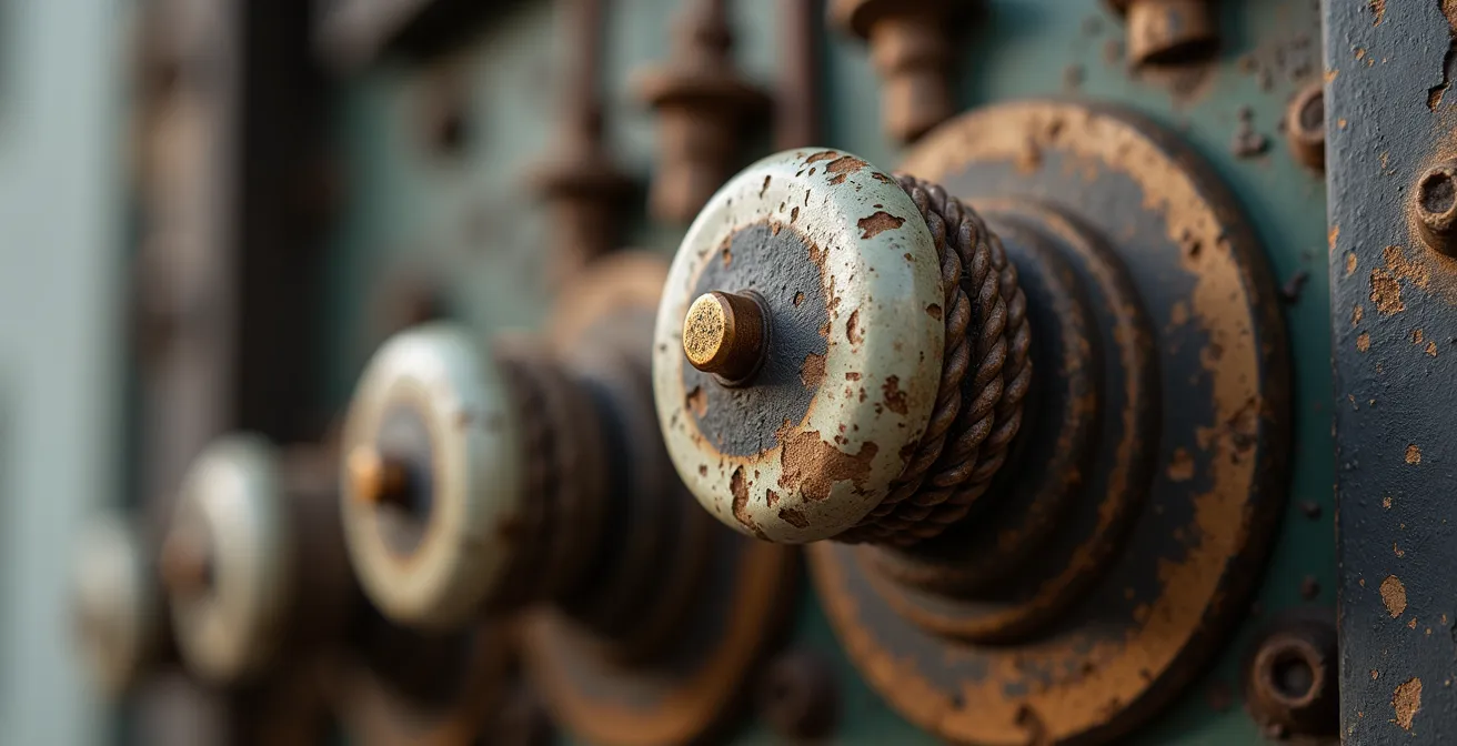 Système électrique Knob & Tube visible dans les murs ouverts lors d'une rénovation