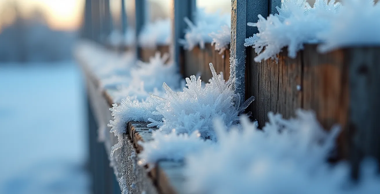 Chantier de rénovation extérieure en hiver québécois montrant les défis climatiques